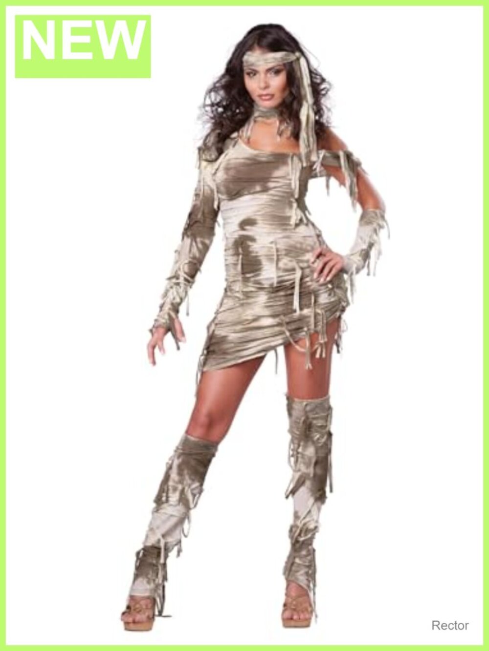Women's Mystical Mummy Sexy Horror Costume with Leg Warmers